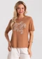 Rovitex - Blusa Feminina Visco Creponada Marrom - variação: Marrom