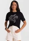 Rovitex - Blusa Feminina Visco Creponada Marrom - variação: Preto