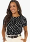 Rovitex - Blusa Feminina Visco Maquinetado Estampada Preto - variação: Preto