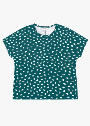 Rovitex - Blusa Feminina Visco Maquinetado Estampada Verde - ROVITEX