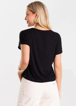 Rovitex - Blusa Feminina Visco Tricot com Estampa Preto - ROVITEX