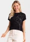 Rovitex - Blusa Feminina Visco Tricot com Estampa Preto - variação: Preto