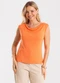 Rovitex - Blusa Feminina Visco Tricot Gola Degagê Preto - variação: Laranja