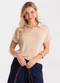 Rovitex - Blusa Feminina Visco Tricot Gola Polo Preto - variação: Marrom