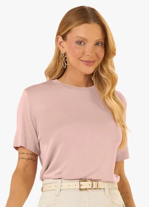 Rovitex - Blusa Feminina Visco Tricot Manga Ampla Rosa - ROVITEX