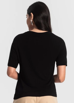 Rovitex - Blusa Feminina  Visco Tricot Preto - ROVITEX
