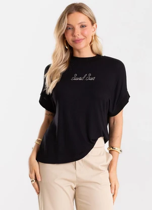 Rovitex - Blusa Feminina Visco Tricot Ribana Preto - ROVITEX