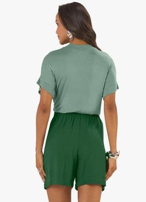 Rovitex - Blusa Feminina Visco Tricot Ribana Verde - ROVITEX