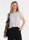 Endless - Blusa Feminina Viscolinho Lurex Listrada Bege - variação: Preto