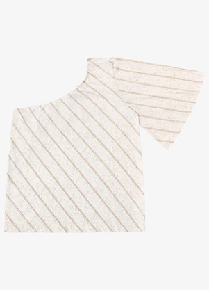 Endless - Blusa Feminina Viscolinho Lurex Ombro Só Bege - ENDLESS