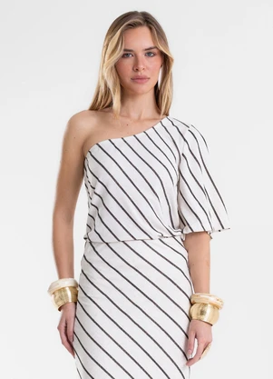 Endless - Blusa Feminina Viscolinho Lurex Ombro Só Preto - ENDLESS