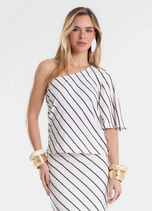 Endless - Blusa Feminina Viscolinho Lurex Ombro Só Preto - ENDLESS