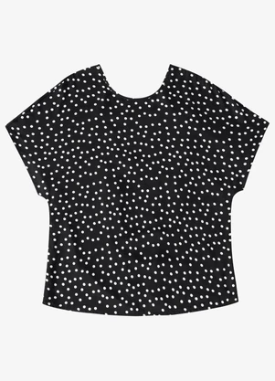 Endless - Blusa Feminina Viscose Acetinada Estampada Preto - ENDLESS