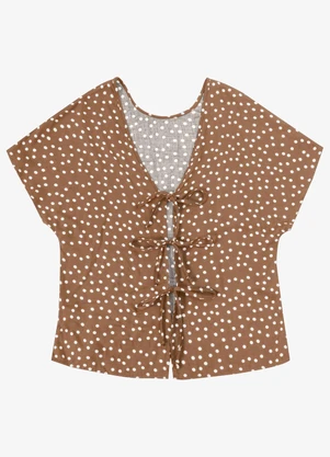 Endless - Blusa Feminina Viscose Acetinada Marrom - ENDLESS