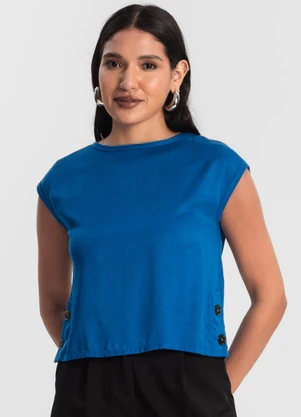 Rovitex - Blusa Feminina Viscose Azul - ROVITEX