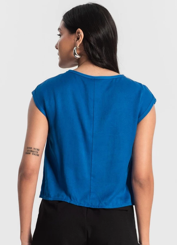 Rovitex - Blusa Feminina Viscose Azul 2