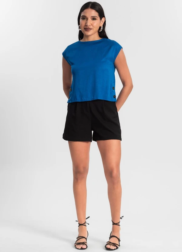 Rovitex - Blusa Feminina Viscose Azul 3