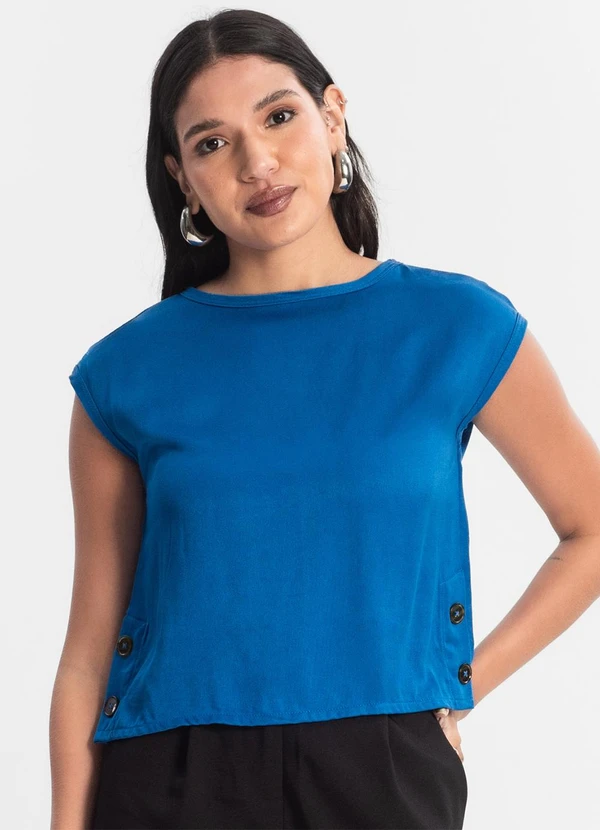 Rovitex - Blusa Feminina Viscose Azul 4