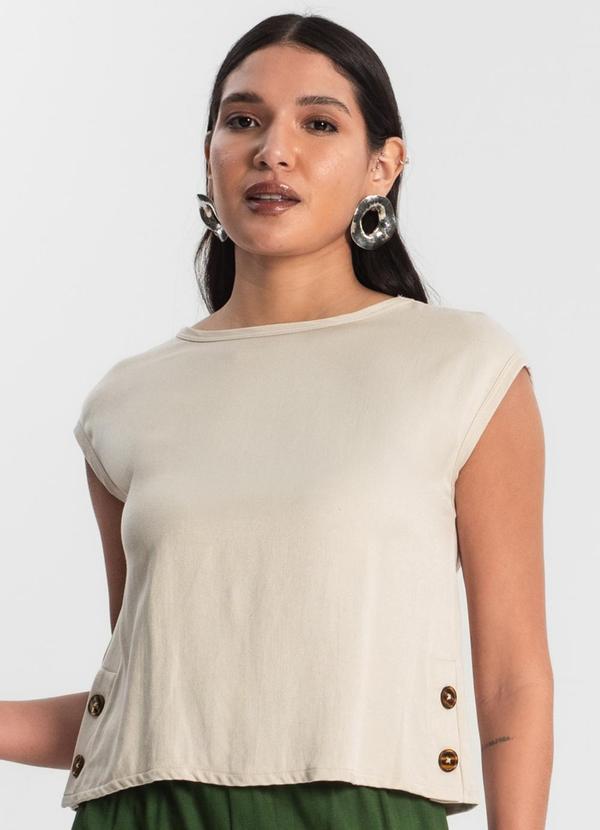 Rovitex - Blusa Feminina Viscose Bege