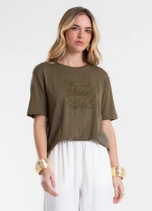 Endless - Blusa Feminina Viscose com Bordado Verde - ENDLESS