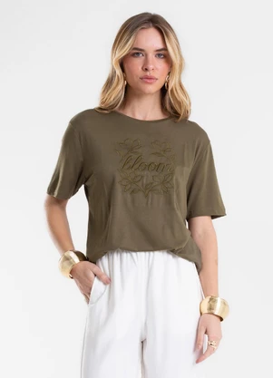 Endless - Blusa Feminina Viscose com Bordado Verde - ENDLESS