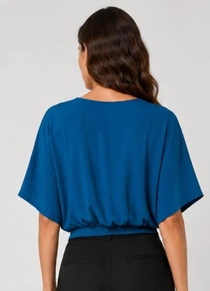Infinita Cor - Blusa Feminina Viscose Creponada Azul - INFINITA COR
