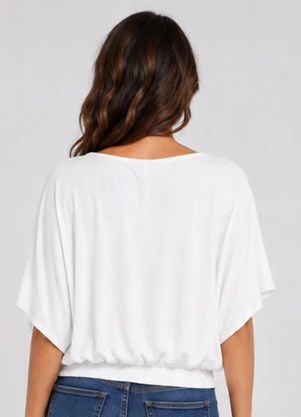 Infinita Cor - Blusa Feminina Viscose Creponada Branco - INFINITA COR