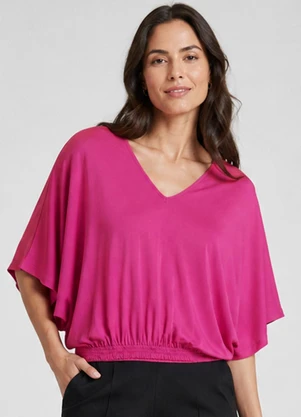 Infinita Cor - Blusa Feminina Viscose Creponada Rosa - INFINITA COR