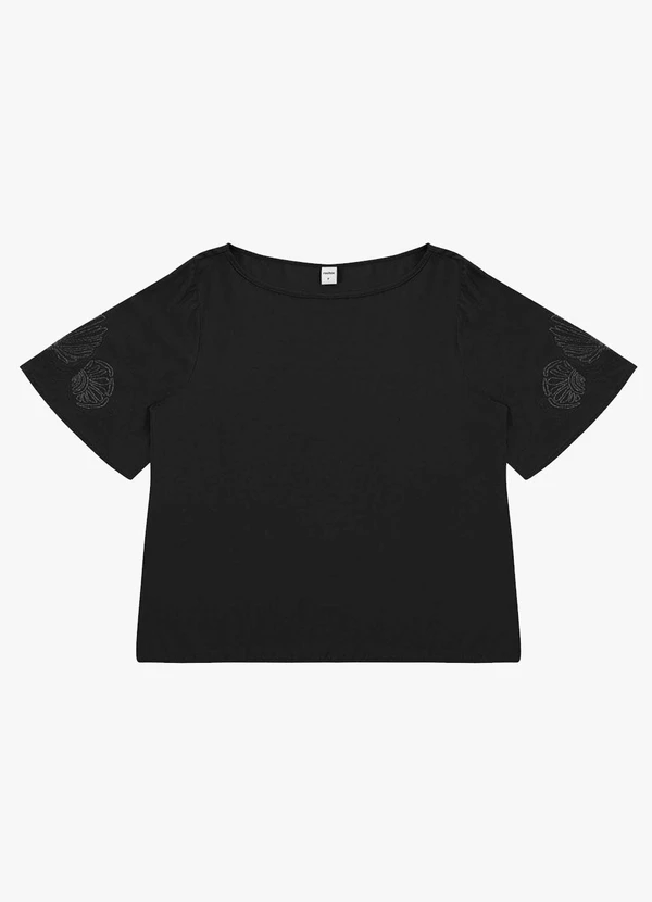 Rovitex - Blusa Feminina Viscose Khyara com Estampa Preto