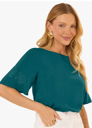 Rovitex - Blusa Feminina Viscose Khyara com Estampa Verde - ROVITEX
