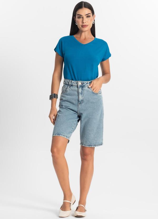 Rovitex - Blusa Feminina Viscotorcion Azul 3