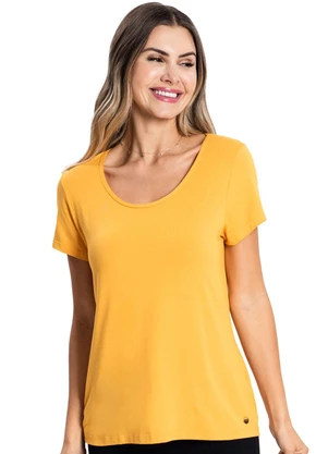 Rovitex - Blusa Feminina Viscotorcion Básica Amarelo - ROVITEX