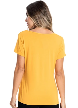 Rovitex - Blusa Feminina Viscotorcion Básica Amarelo - ROVITEX
