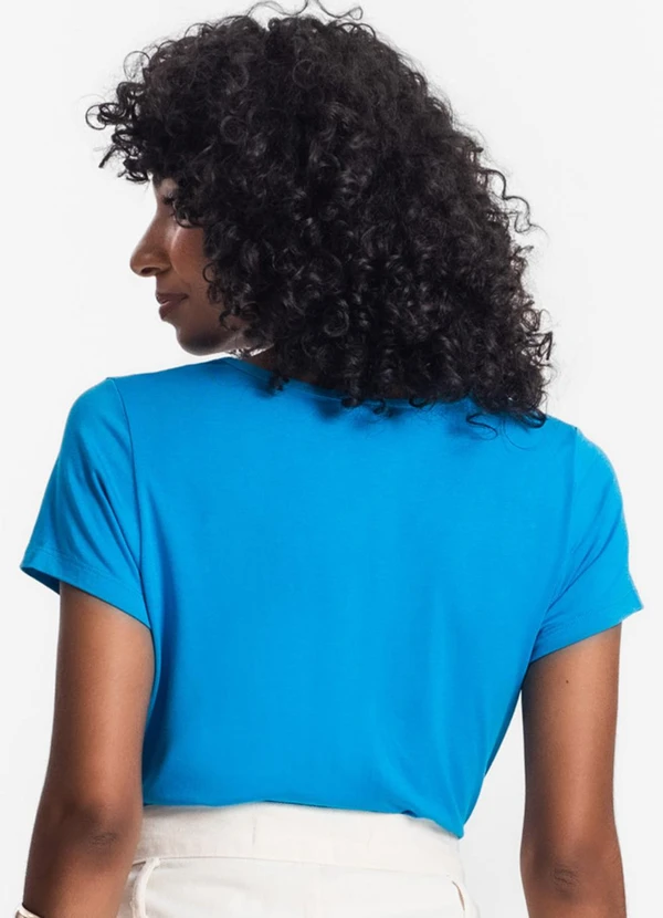 Rovitex - Blusa Feminina Viscotorcion Básica Azul 2