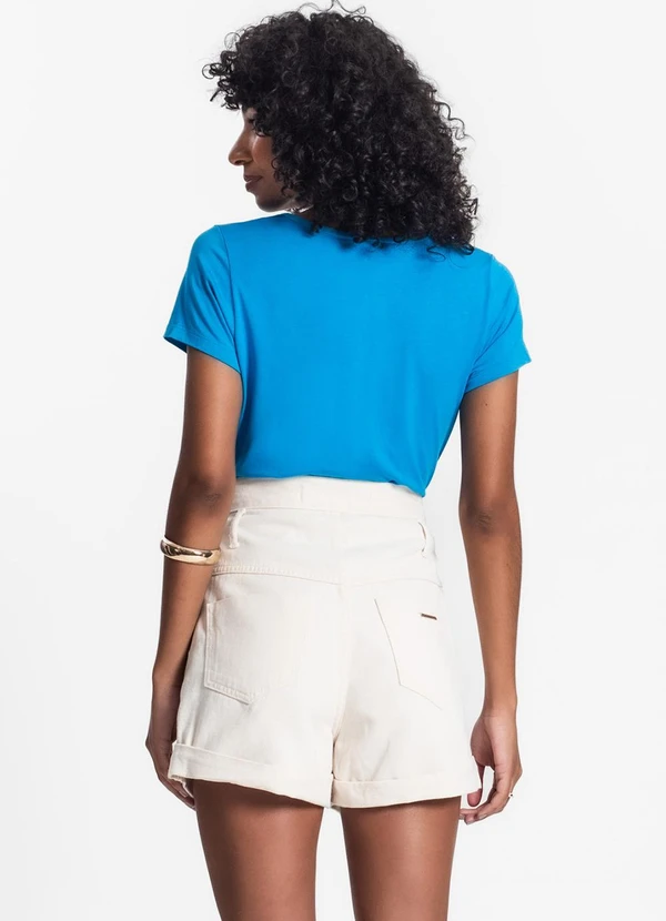 Rovitex - Blusa Feminina Viscotorcion Básica Azul 4