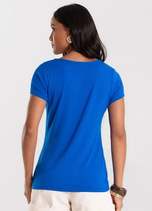 Rovitex - Blusa Feminina Viscotorcion Básica Azul - ROVITEX