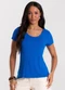 Rovitex - Blusa Feminina Viscotorcion Básica Rosa - variação: Azul