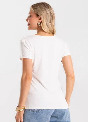 Rovitex - Blusa Feminina Viscotorcion Básica Bege - ROVITEX