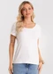 Rovitex - Blusa Feminina Viscotorcion Básica Rosa - variação: Bege