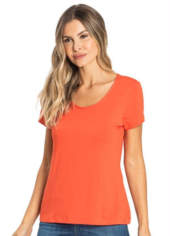 Rovitex - Blusa Feminina Viscotorcion Básica Laranja