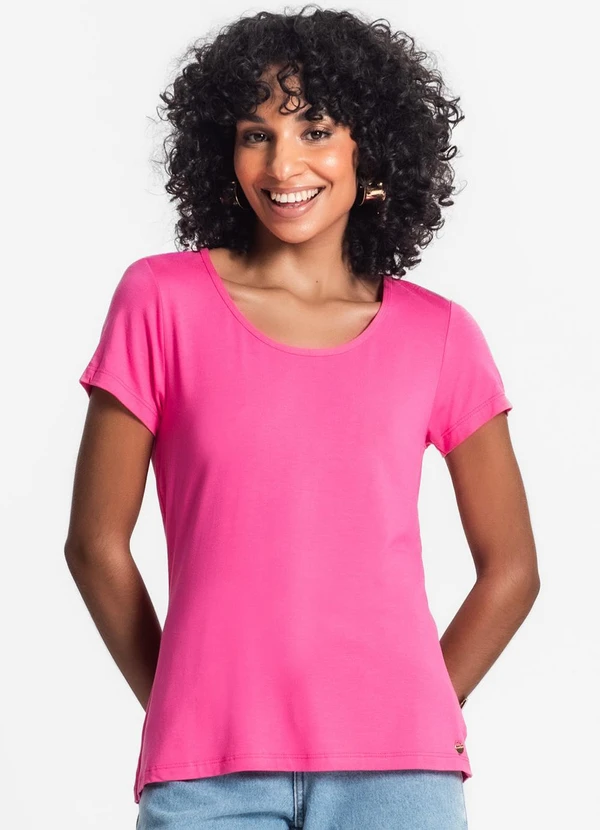 Rovitex - Blusa Feminina Viscotorcion Básica Rosa
