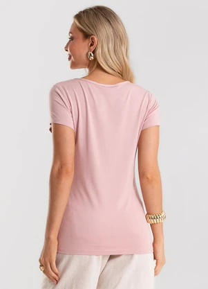 Rovitex - Blusa Feminina Viscotorcion Básica Rosa - ROVITEX