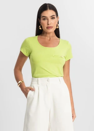 Rovitex - Blusa Feminina Viscotorcion Básica Verde - ROVITEX
