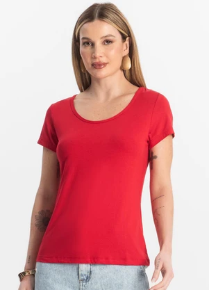 Rovitex - Blusa Feminina Viscotorcion Básica Vermelho - ROVITEX