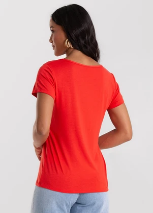 Rovitex - Blusa Feminina Viscotorcion Básica Vermelho - ROVITEX