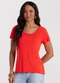 Rovitex - Blusa Feminina Viscotorcion Básica Rosa - variação: Vermelho