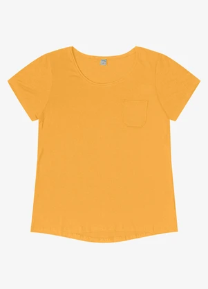 Rovitex - Blusa Feminina Viscotorcion com Bolso Amarelo - ROVITEX