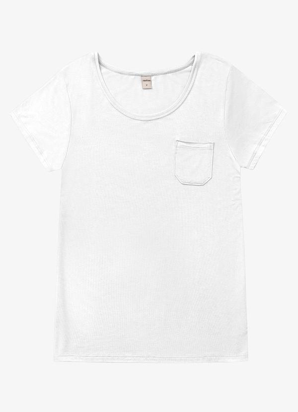 Rovitex - Blusa Feminina Viscotorcion com Bolso Branco