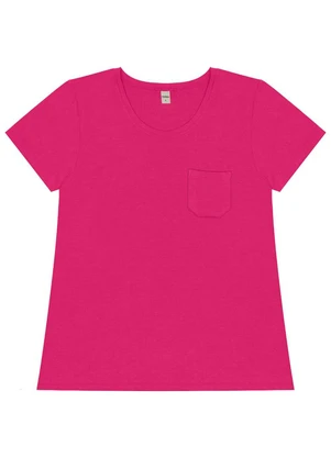 Rovitex - Blusa Feminina Viscotorcion com Bolso Rosa - ROVITEX