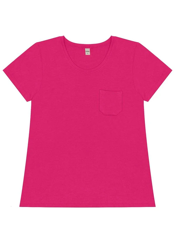 Rovitex - Blusa Feminina Viscotorcion com Bolso Rosa
